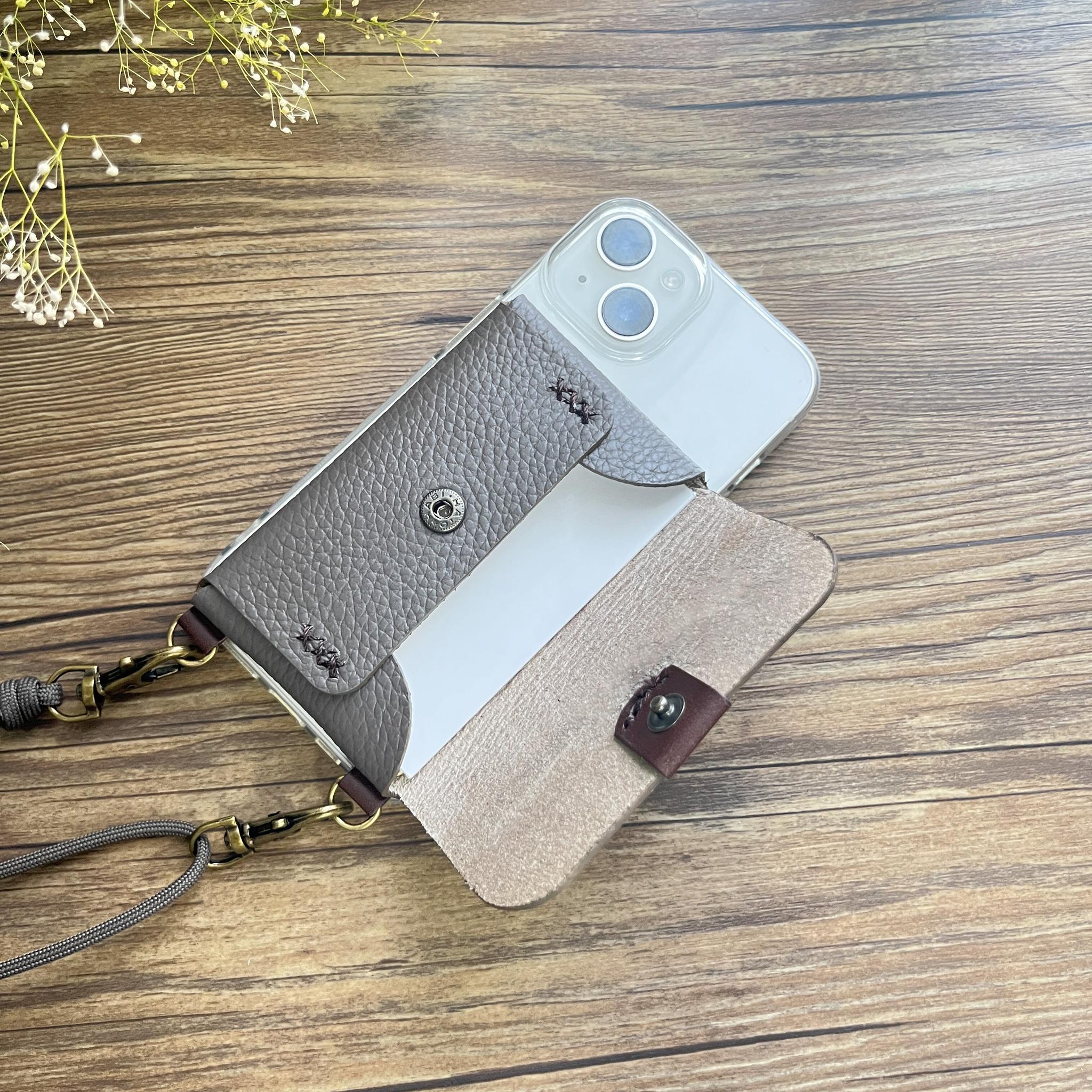 本革カードポケット付スマホケース【グレー】 iPhone,Xperia | 3枚目