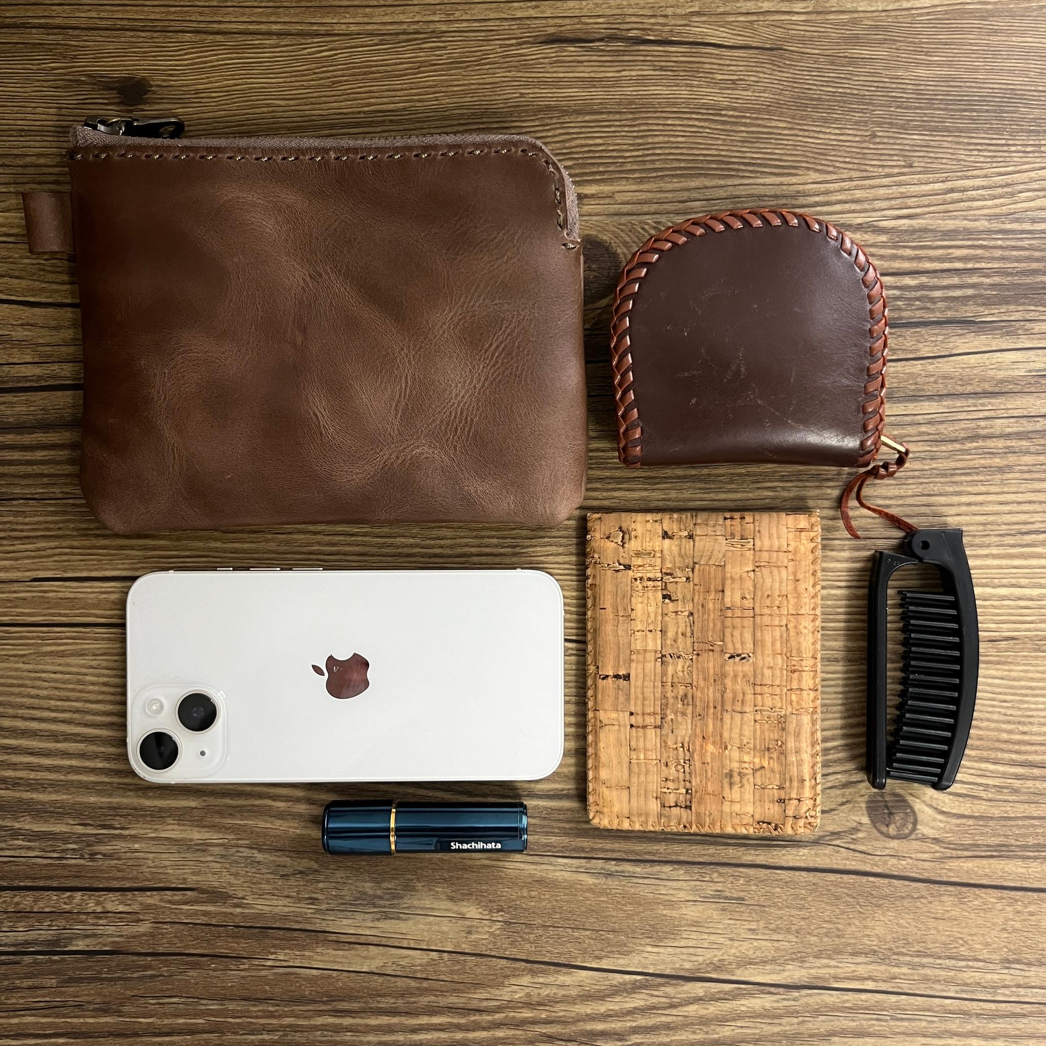 牛革 ベルトポーチ ウェストポーチ ブラウン