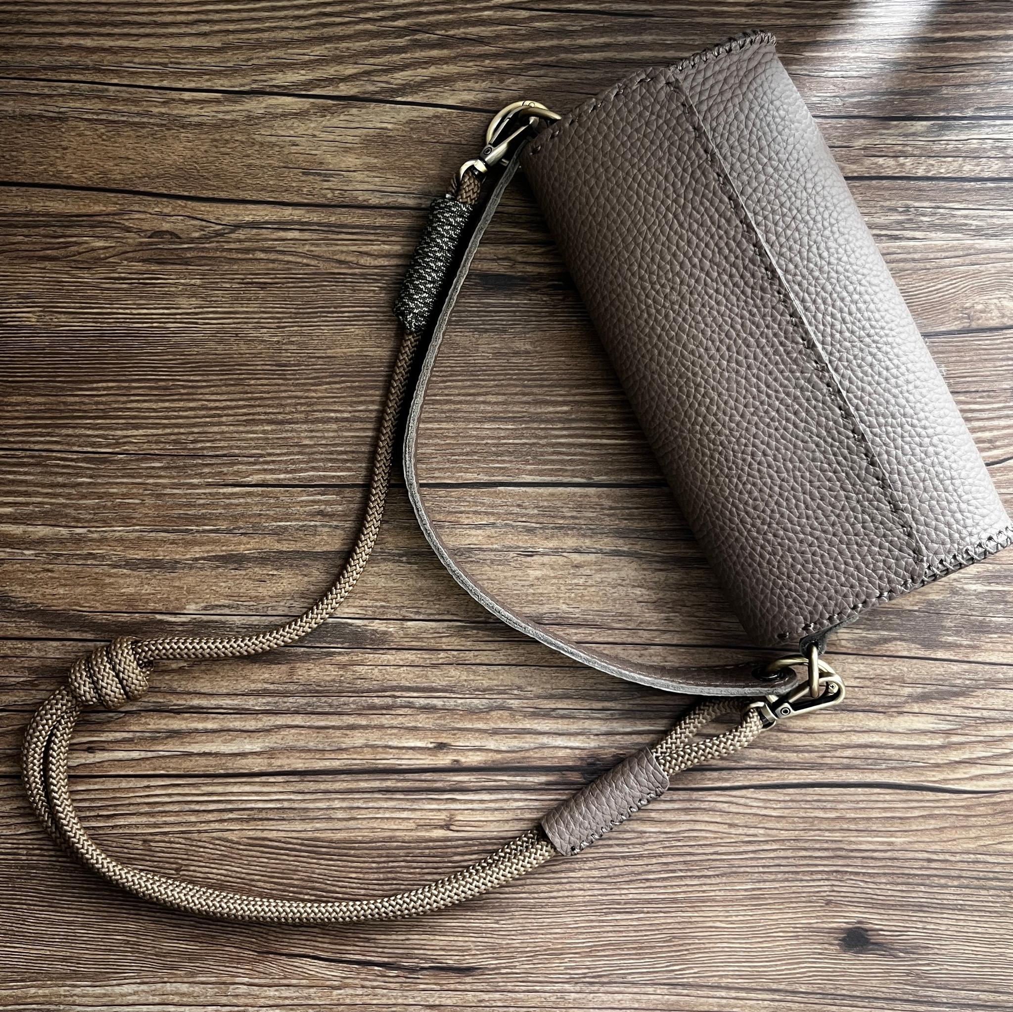 本革＋パラコード 3WAYポーチ ショルダー クロスボディバッグ ハンドバッグ