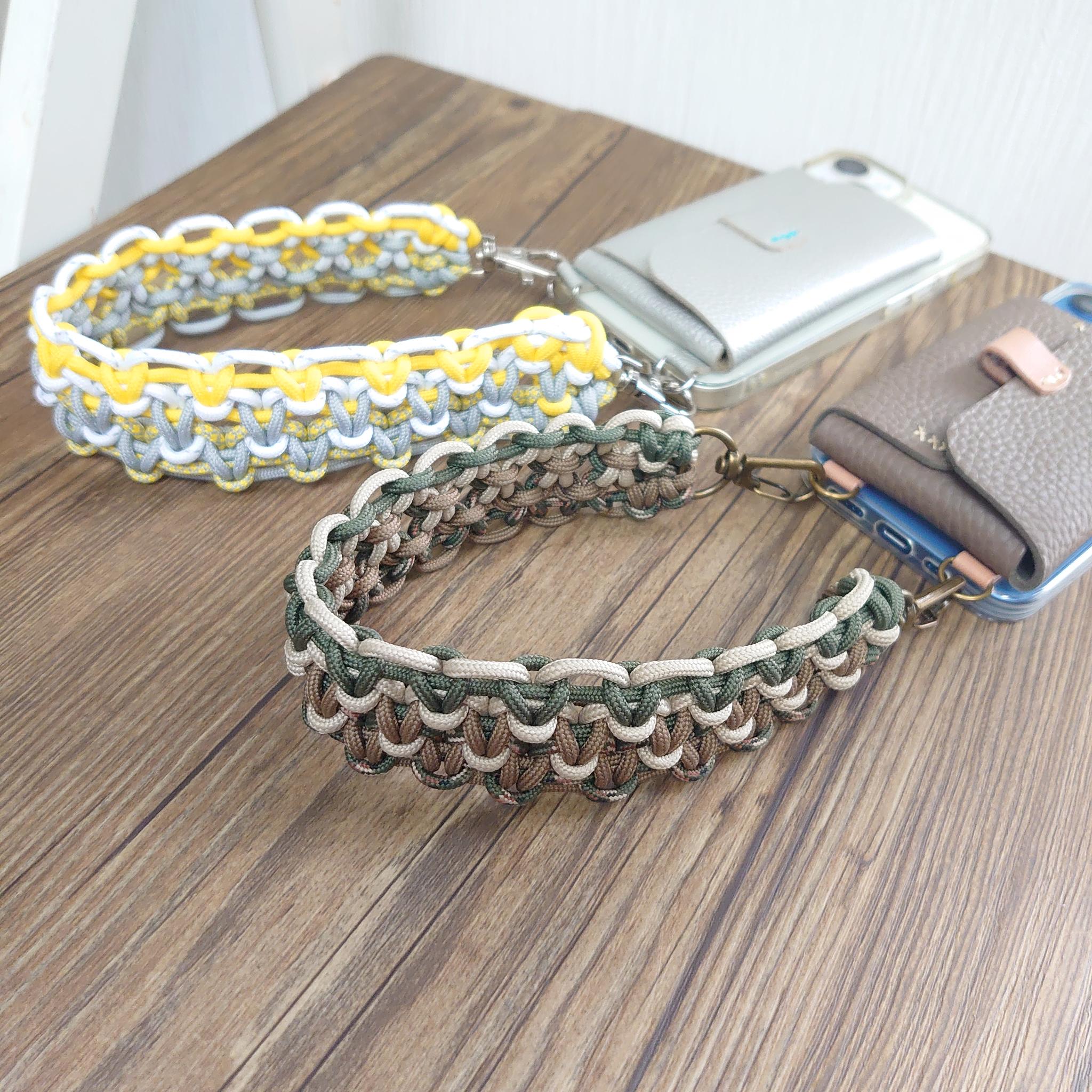 ワイドスマホストラップ ショート ハンドストラップ ＜イエロー・グレーミックス＞